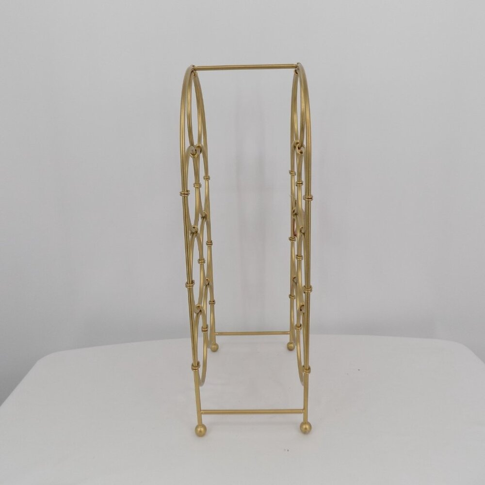 Ashland Fall Blush Romance Wine Holder 7 Bottle Gold Tone 18" x 8.5" x 5.5" New - Picture 4 of 6